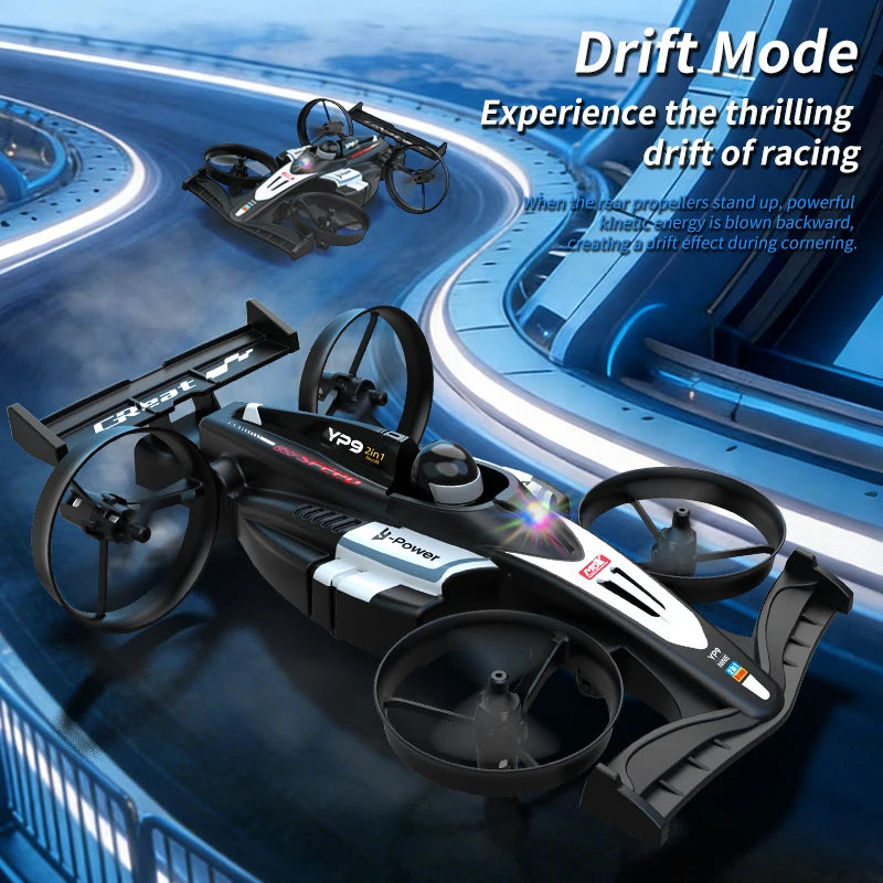 Land-Air Dual Mode Quadcopter Stunt Drift Racing Car 2 in 1 Aerial Vehicle Fixed-Wing Model Aircraft Flying Drone Xmas Gifts ﻿