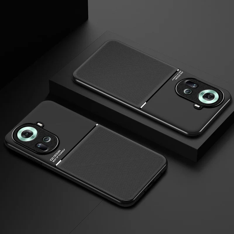 For OPPO Reno11F 5G Case Car Magnetic Holder Leather Plate Phone Cases For OPPO Reno11 F Reno 11F 11 F 5G Soft Frame Back Cover