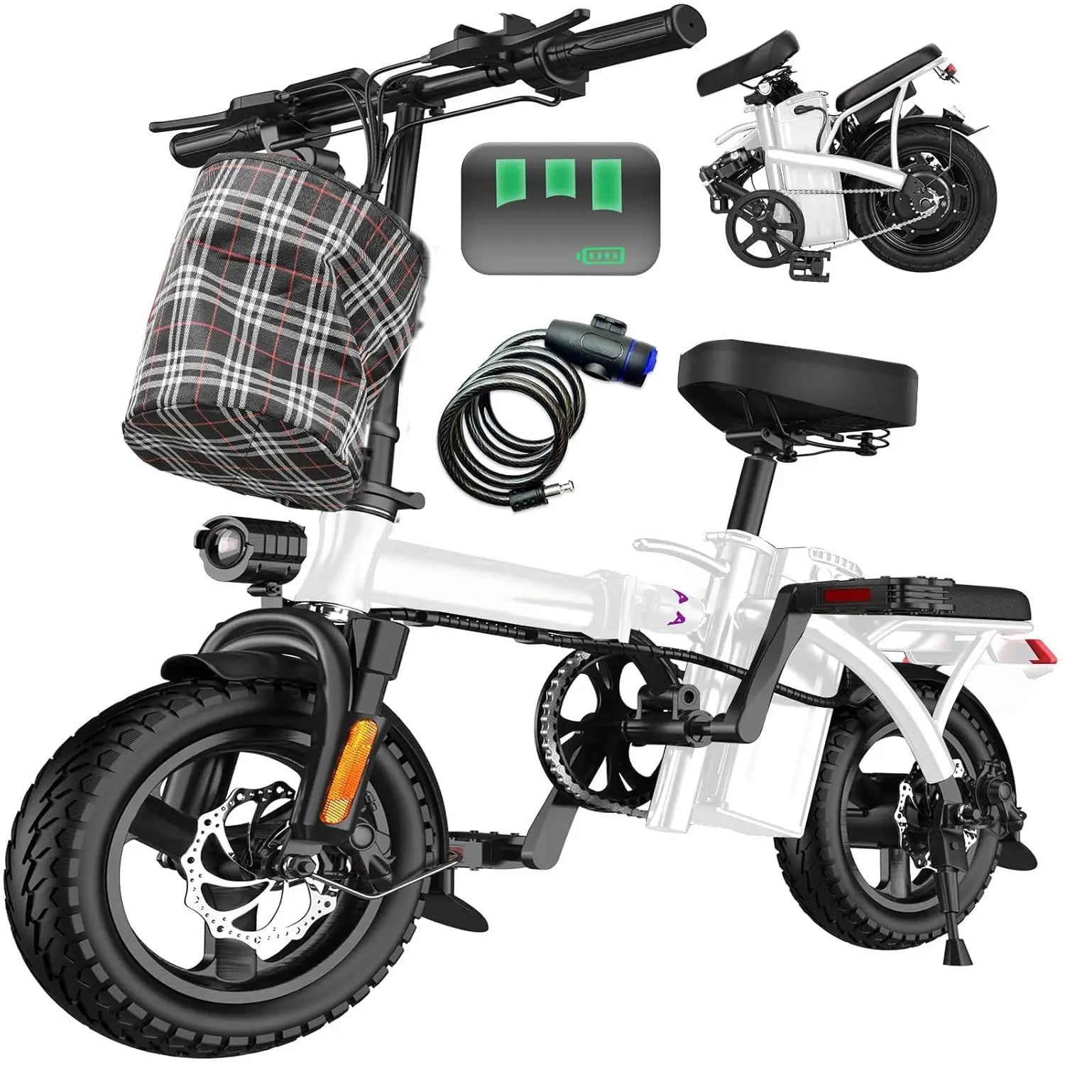 Electric Bike for Adults and Teens, 520W-1200W Motor, 20-28MPH, 32 Miles Range, 48V 10Ah Battery, 3-Level Pedal, Customized