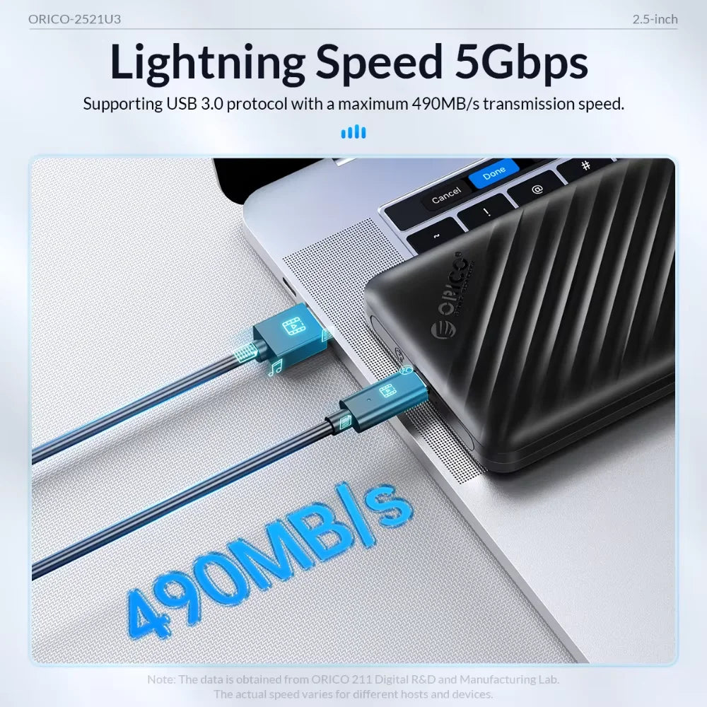 ORICO 2.5" Inch Hard Drive Enclosure 2.5 SATA to USB3.0 External Hard Disk HDD Case 5Gbps Hard Disk Storage Box Cover Housing