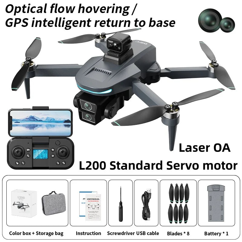 New L200 Plus GPS Drone Factory 4K Professional HD Dual Lens 3-Axis Gimbal 360° Laser Obstacle Avoidance Brushless RC Quadcopter