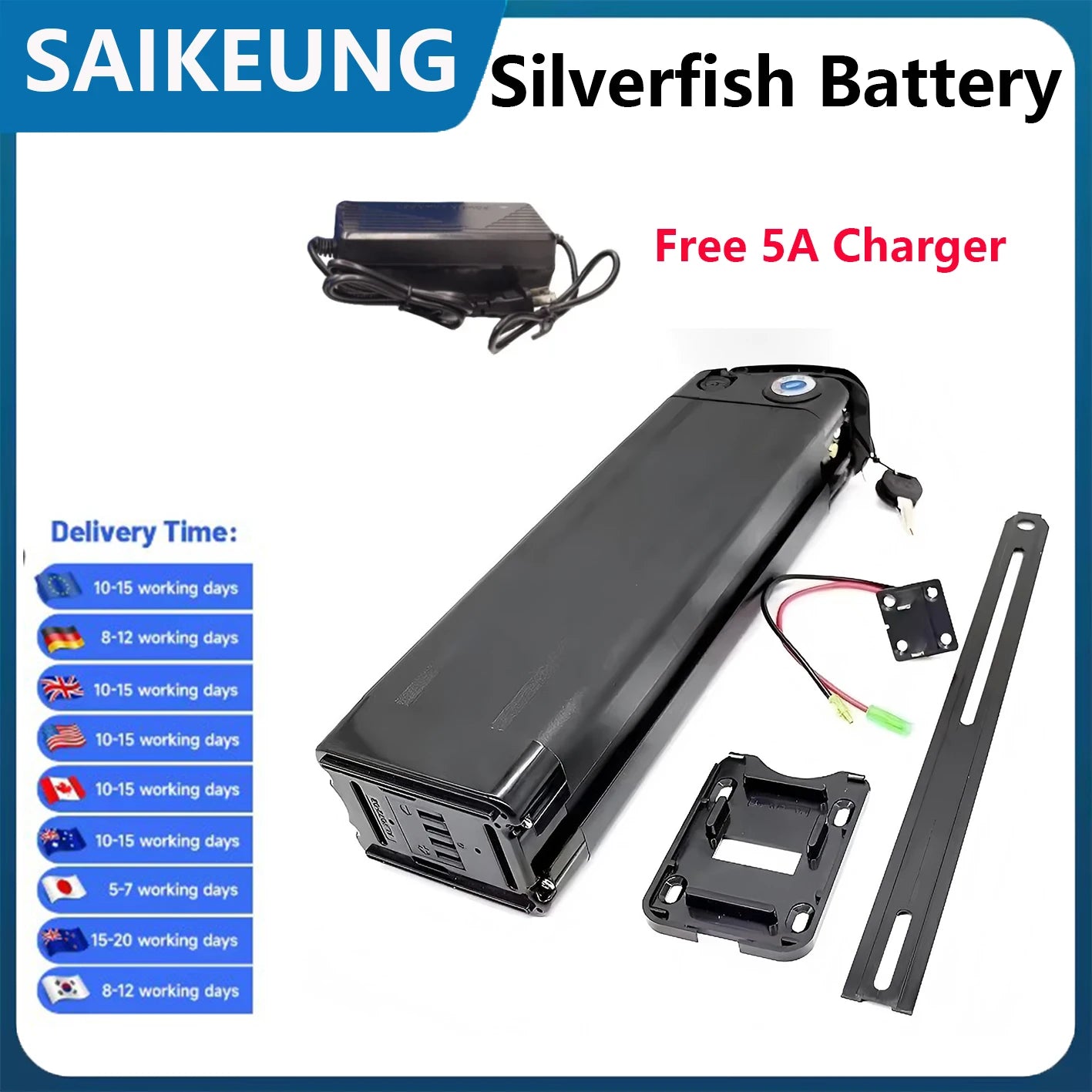 Silverfish battery 48v Powerful 60 50 45AH 40 30 25 24 20 17.5Ah Electric Bike Bateria Accu 1000W 750 500W EBike Bicycle Battery