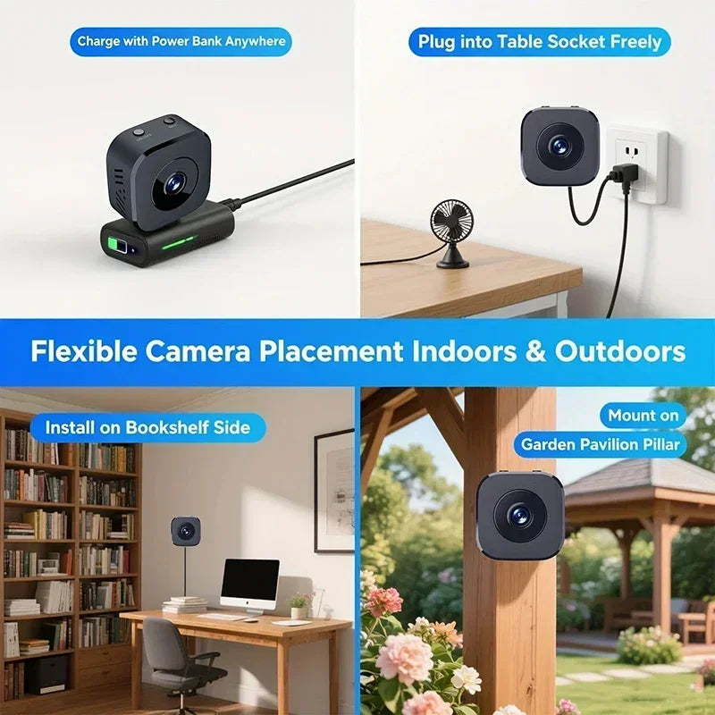 Lenovo Mini Security Camera Pro 4K FullHD WiFi Surveillance With 2 Way Audio Motion Detection Infrared Night Vision Security Cam