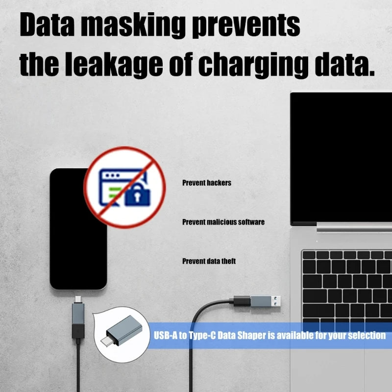 USB Data Blocker & USB C Data Blocker, USB-A to USB-A / USB-C to USB-C Data Blocker Adapter Only Charge, Protect data security