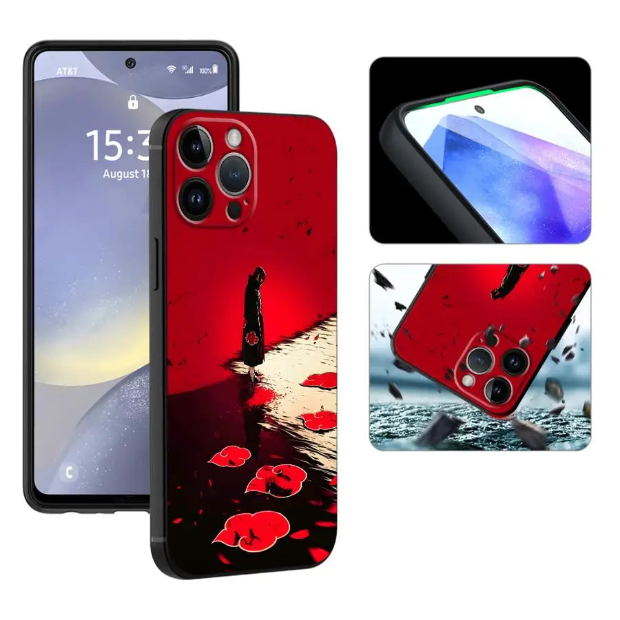 Handsome Red Uchiha Itachi Case for iPhone 13 12 11 17 Pro Max XS Max 7 8 17Air XR 15 16 14 Plus Black Soft Phone Cover
