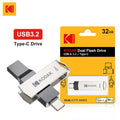 Kodak K273 Double Nip USB Flash Drive 64GB 128GB High Speed USB3.2 Pen Drive Memory Stick Pendrive Metal OTG Stick 100% Original