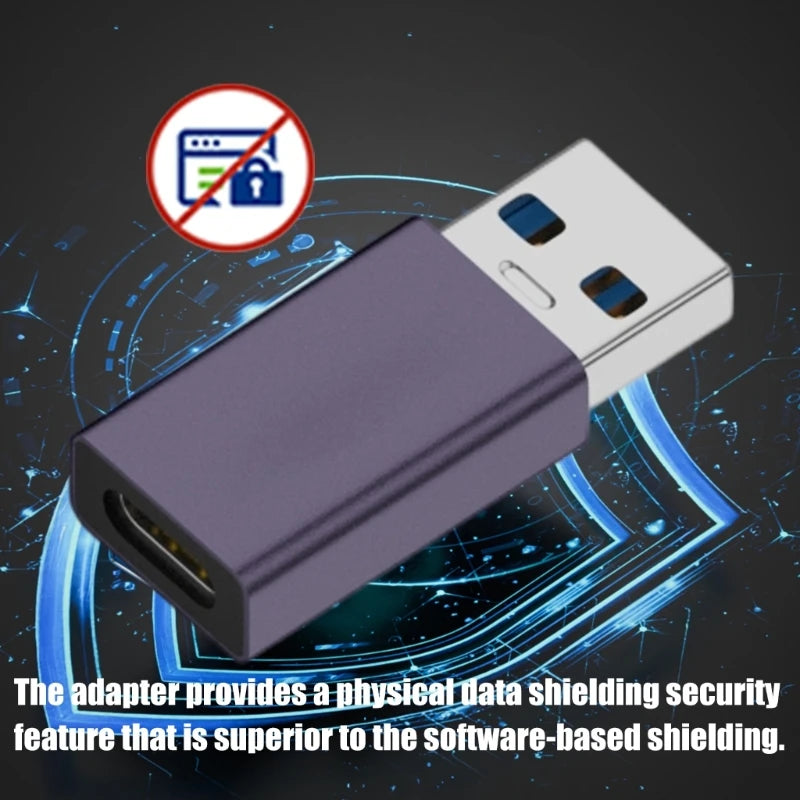USB Data Blocker & USB C Data Blocker, USB-A to USB-A / USB-C to USB-C Data Blocker Adapter Only Charge, Protect data security