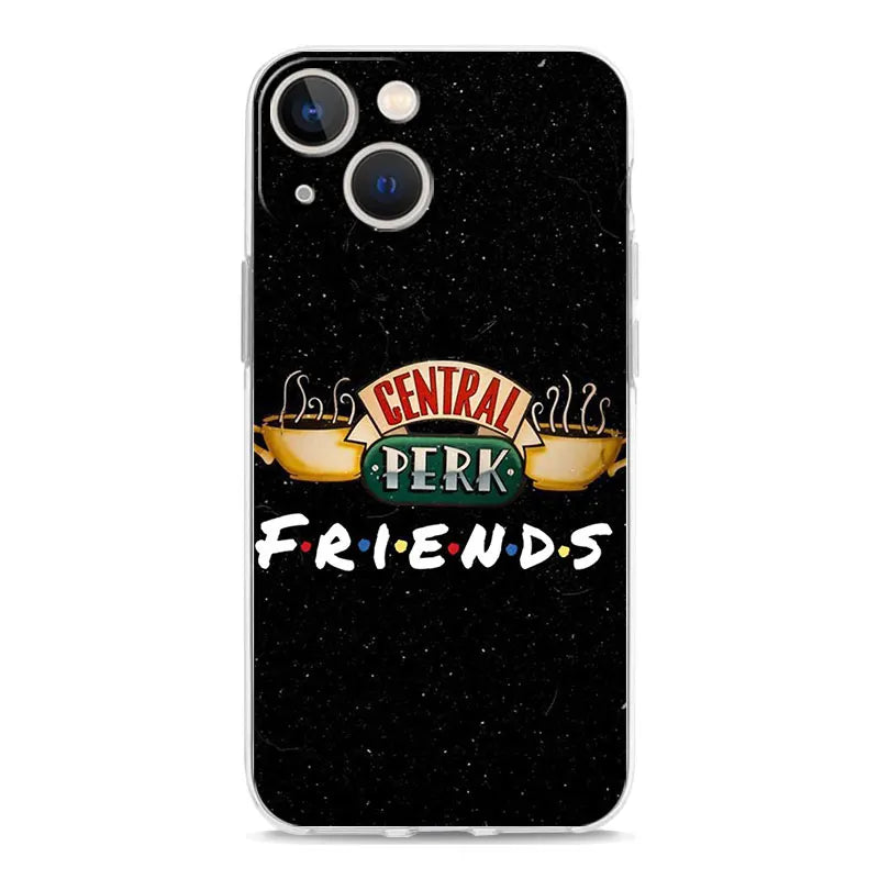 Phone Case For iPhone 16 15 14 13 12 11 Pro Max XS X XR 7 8 Plus soft TPU Clear Cover Central Perk Coffee friends tv Show