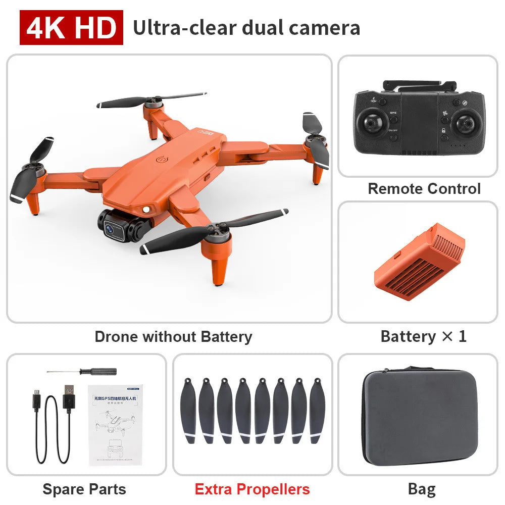 Drone L900 Pro 5G GPS  4K Professional HD Dual Camera Photography Brushless Foldable Quadcopter RC Distance 1.2KM Drones Toys