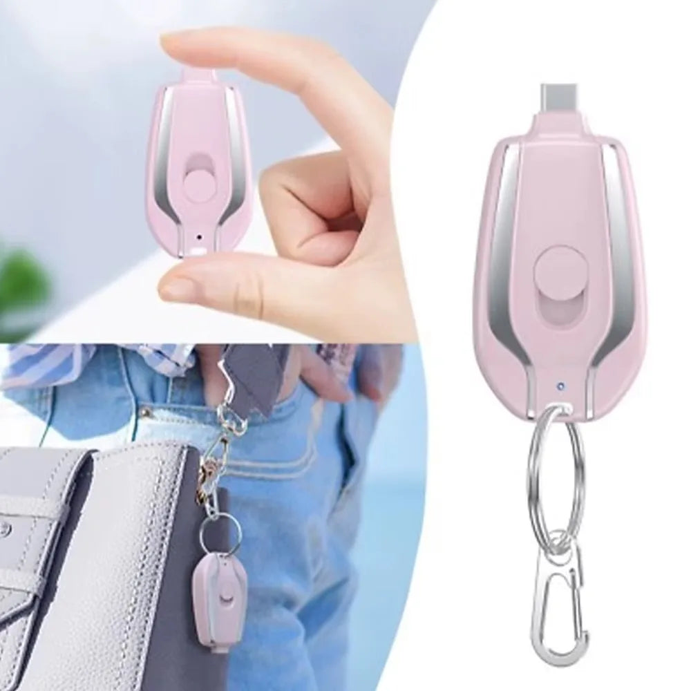 Portable Charger Keychain 1500mAh Emergency Rapid Recharge For Mobile Phone Moving Compact and Comfortable Design L