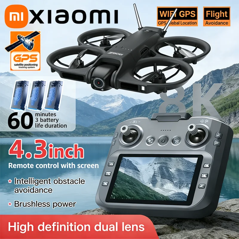Xiaomi Z906 Drone 8K Aerial HD Intelligent Avoiding Obstacle with Larger Screen Remote Control Folding Brushless Power GPS Drone