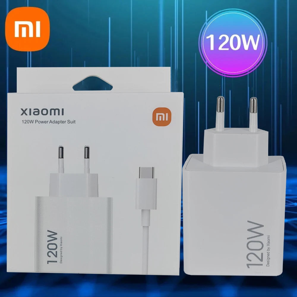 Oiginal 120W Charger Turbo Fast Charge Eu/Us Hypercharge Adapter for Xiaomi Redmi Note 11 12 13 Pro Plus 5G Mi 14 13 13T Cable