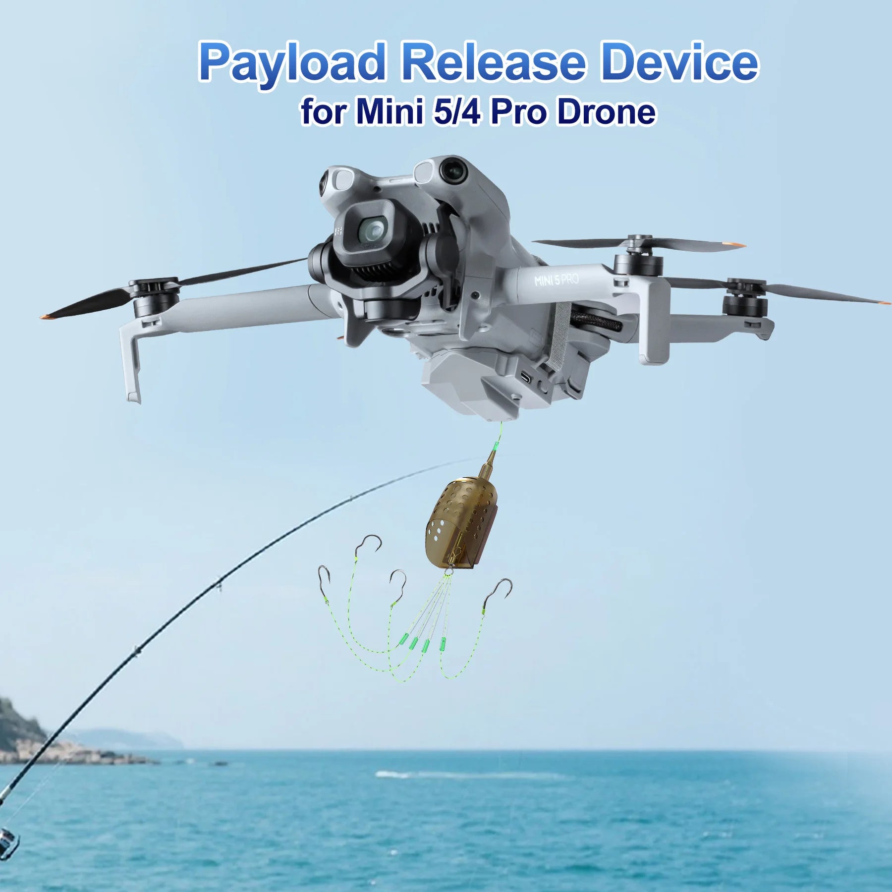 Drone Airdrop System for DJI Mini 5/4 Pro Aerial Thrower Fishing Rescue Send Gift