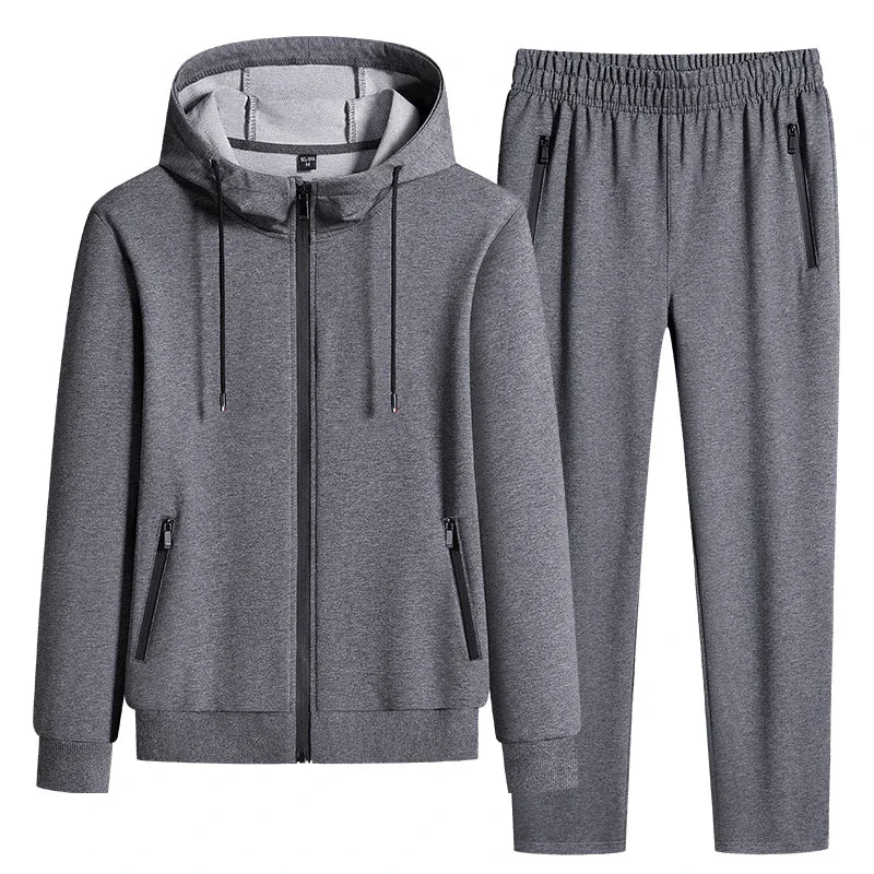 Plus Size tracksuits Men Sportswear Sets New Spring Autumn Clothing Hooded Pants Suit Male 2 Pieces Sweatshirt + Sweatpants 8XL