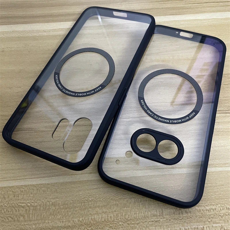 Magnetic Case For Nothing Phone 2 A Phone2 2a Plus For MagSafe Clear Hard Back Cover Acrylic Protect Shell Shockproof Bumper