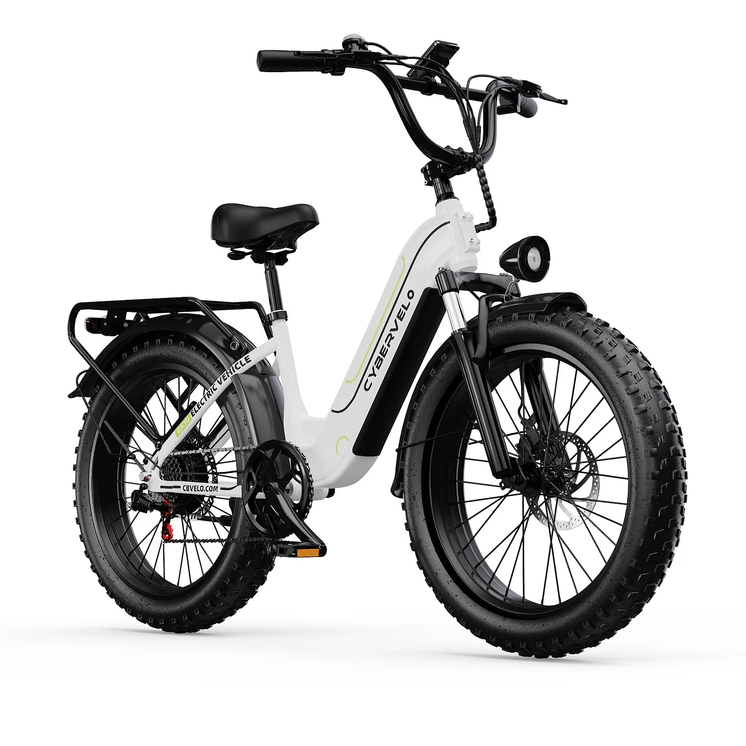 Cybervelo 26" Step-Thru Commuter, 1000W Peak 48V 25Ah Detachable Battery, Long Range 7-Speed Shift Electric Bike for Adult EK7