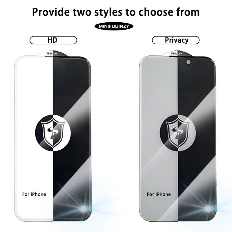 Cut Edge Anti Dust Mesh 0.5mm Privacy Tempered Glass For iPhone 17 15 16 Pro Max Screen Protector 17 Air Plus Luxury Full Cover