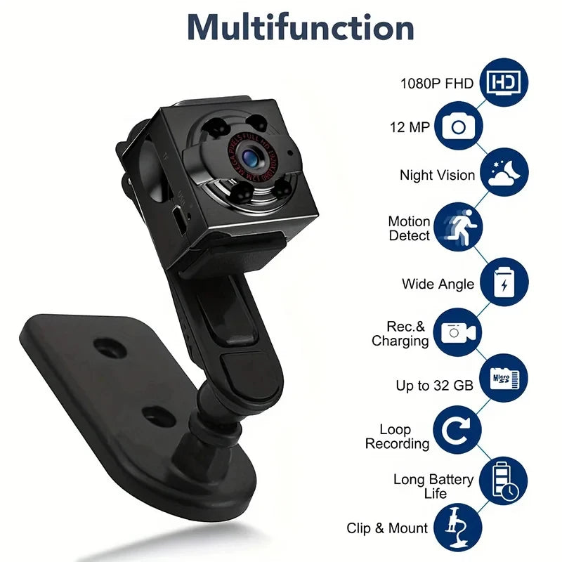 Mini Camera HD 1080p Portable Small Cam With Night Vision And Motion Detection Home Security Tiny Cameras For Indoor Outdoor