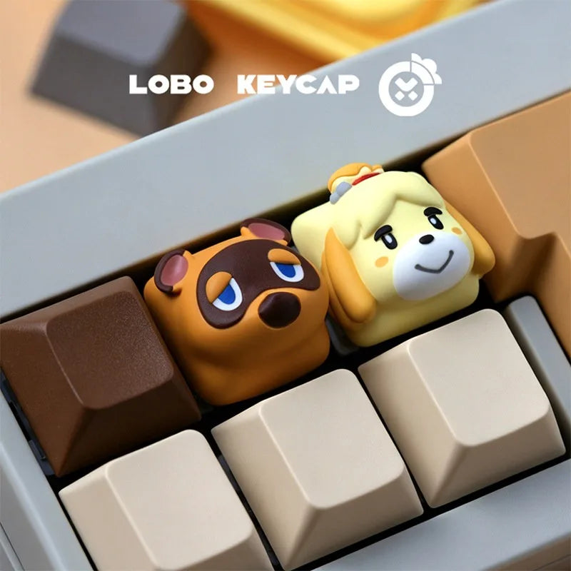 Tom Nook Isabelle Mechanical Keyboard Point Keycap 3D Printed Resin Custom Artisan Keycap PC Gaming Keyboard Anime Collect Gift