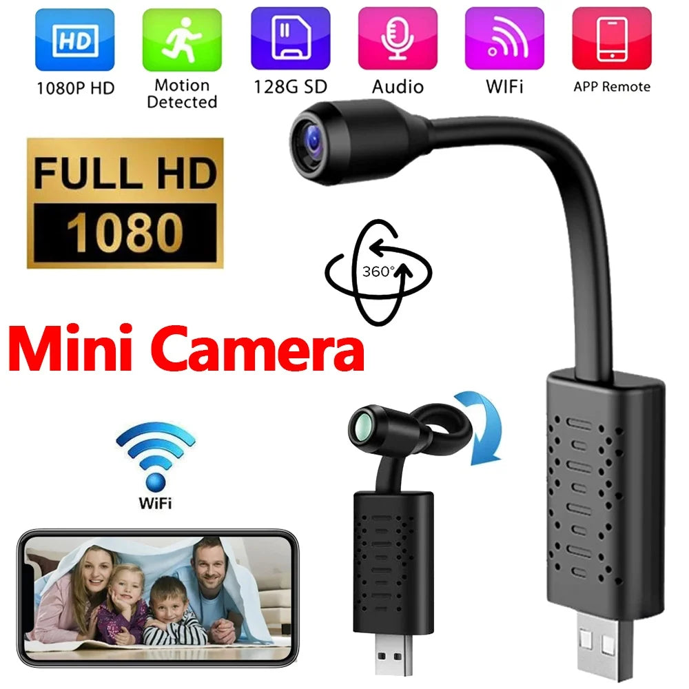 Mini 4K USB WiFi Surveillance Camera Flexible Lens Cable Motion Detection Video Recorder Portable Security Monitoring Camcorder