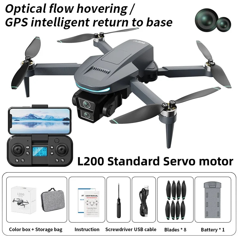 New L200 Plus GPS Drone Factory 4K Professional HD Dual Lens 3-Axis Gimbal 360° Laser Obstacle Avoidance Brushless RC Quadcopter