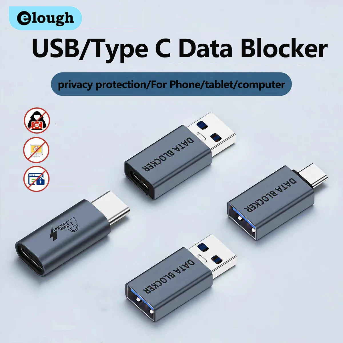 USB Data Blocker Anti Hacking Charge-Only Convenient Data Sync Blockers USB Defenders For Travel Charging Anti Privacy Leak