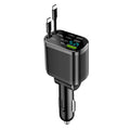 Car charger, car charger with retractable cable, car PD, car fast charging, super fast charging, flash charging, five in one cig