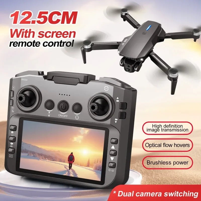 New E88 GT 4K Professional High-definition Drone Aerial Photography 12.5-inch Screen Remote Control Optical Flow Quadcopter Toys