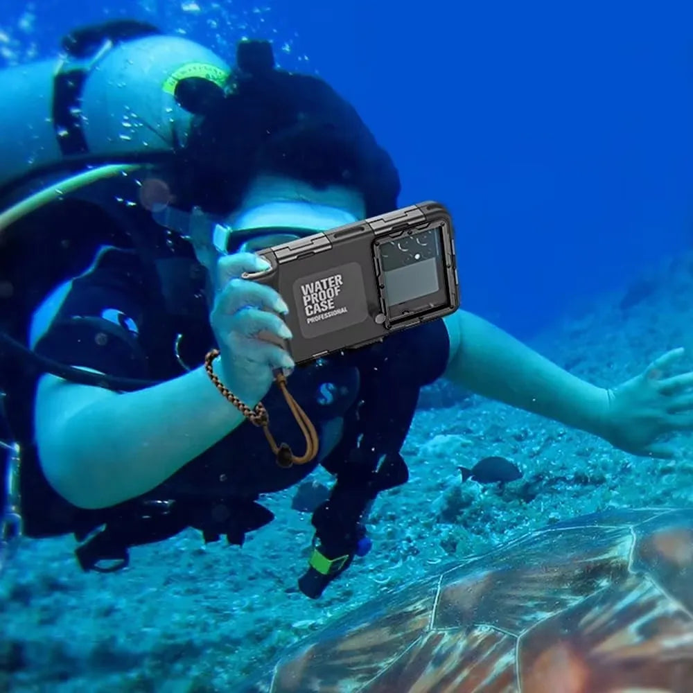 50ft/15m Professional Scuba 4.7 to 6.9 inches Case IP68 Waterproof Snorkeling Diving for iPhone 16 Galaxy S25 Huawei MOTO Cover