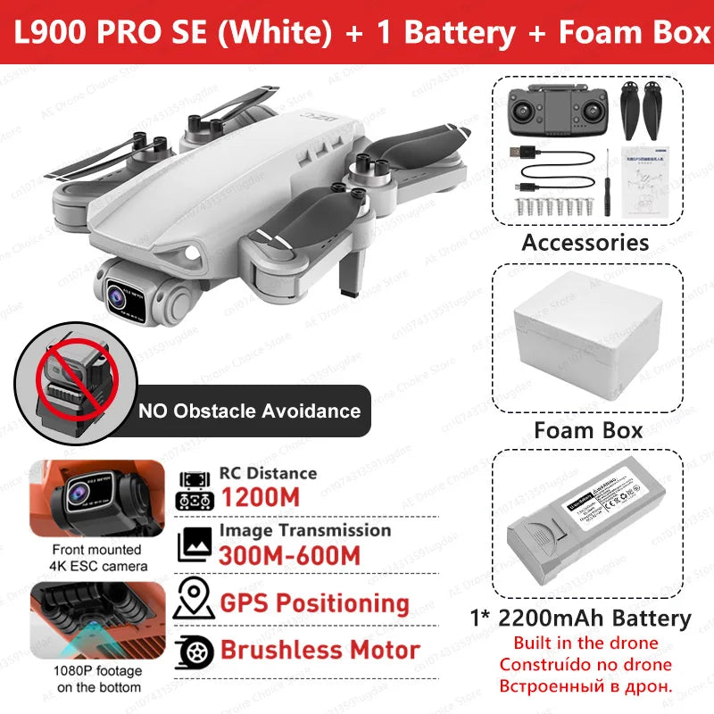 LYZRC L900 PRO SE MAX GPS Drone 4K Professional Dual Camera Brushless 360 Obstacle Avoidance 5G WIFI FPV Foldable RC Quadcopter