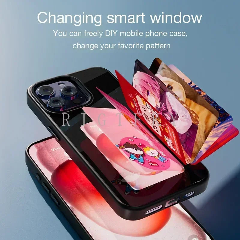 New-tech NFC Function 4 Colors E ink Phone Case For iPhone 16 15 14 13 Pro Max DIY Screen Smart Phone Case Fundas Battery Free