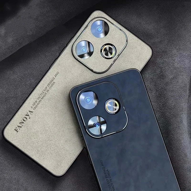 Case For Poco F6 Case Luxury Leather Back Cover For Xiaomi Poco F6 5G Redmi Turbo 3 Camera Protect Silicone Shockproof Bumper