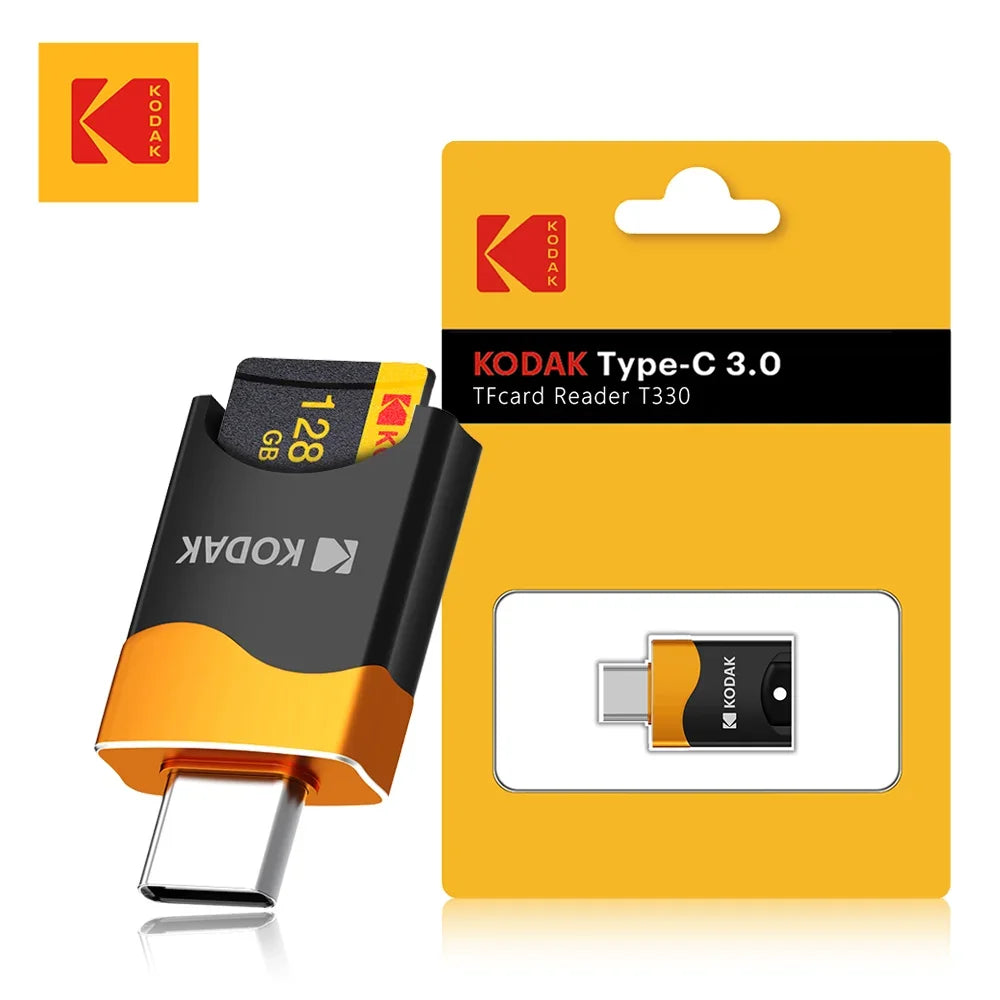 KODAK T330 Type-C TF Card Reader High-Speed OTG Adapter for Smartphones Tablets PC USB C Micro SD Memory Card