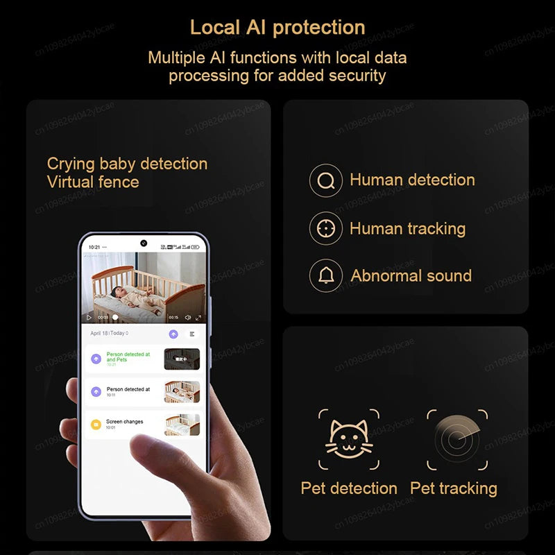 XIAOMI 360° Smart Camera 4，Dual-band Wi-Fi 6，8MP 4K HDR AI Tracking，Home Security Baby Monitor，Chinese Version With Adapter