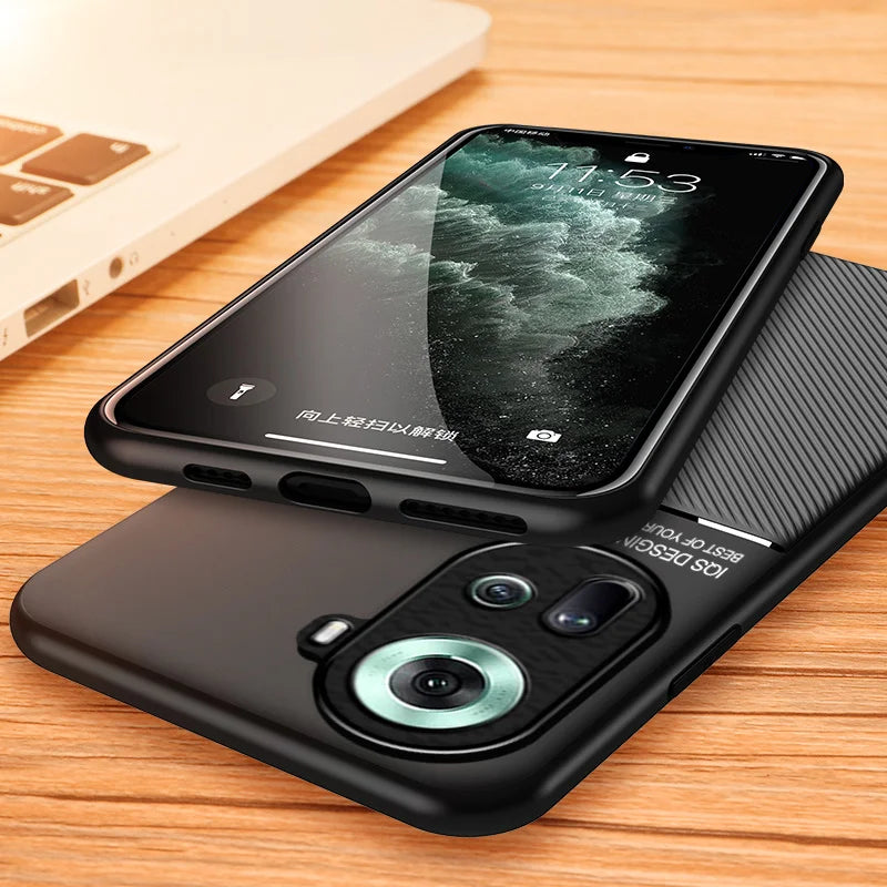 For OPPO Reno11F 5G Case Car Magnetic Holder Leather Plate Phone Cases For OPPO Reno11 F Reno 11F 11 F 5G Soft Frame Back Cover