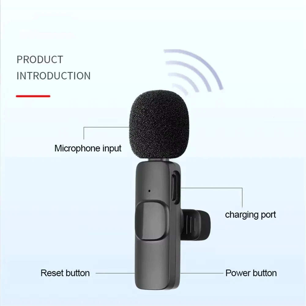 Wireless Lavalier Microphone for Cell Phone Noise Reduction Portable Audio Video Live Interview Recording For Android Type C