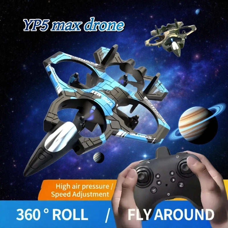 2025 New Fighter Quadcopter Drone Stunt Light RC Aircraft Four Channel Hovering Alta Altitude Rolling Special Effect ﻿