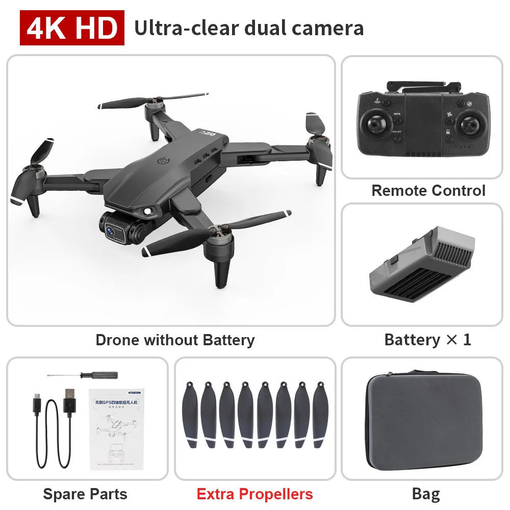 Drone L900 Pro 5G GPS  4K Professional HD Dual Camera Photography Brushless Foldable Quadcopter RC Distance 1.2KM Drones Toys