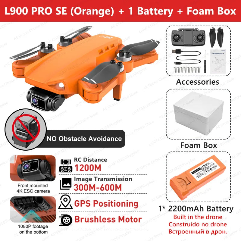 LYZRC L900 PRO SE MAX GPS Drone 4K Professional Dual Camera Brushless 360 Obstacle Avoidance 5G WIFI FPV Foldable RC Quadcopter