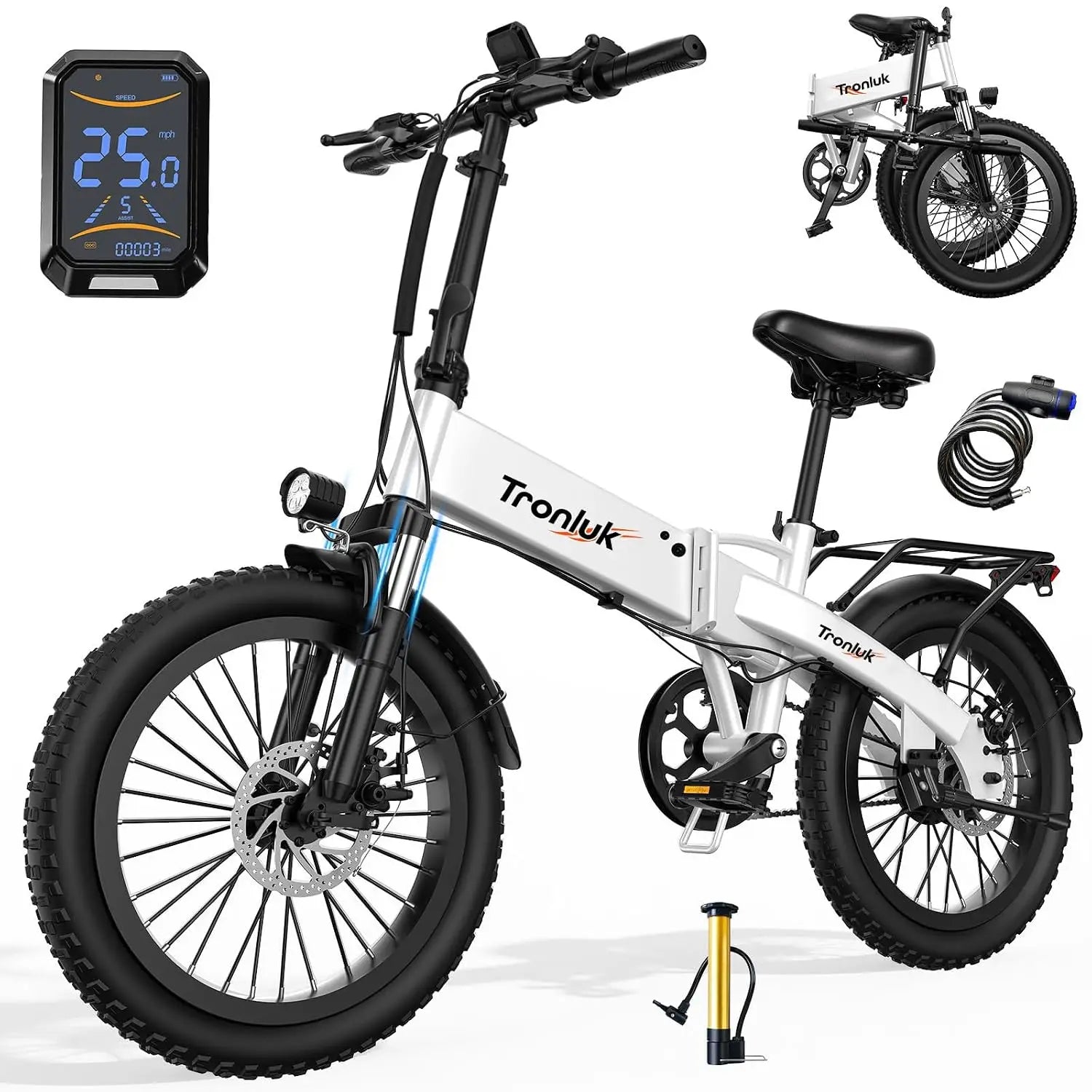 Electric Bike for Adults and Teens, 520W-1200W Motor, 20-28MPH, 32 Miles Range, 48V 10Ah Battery, 3-Level Pedal, Customized