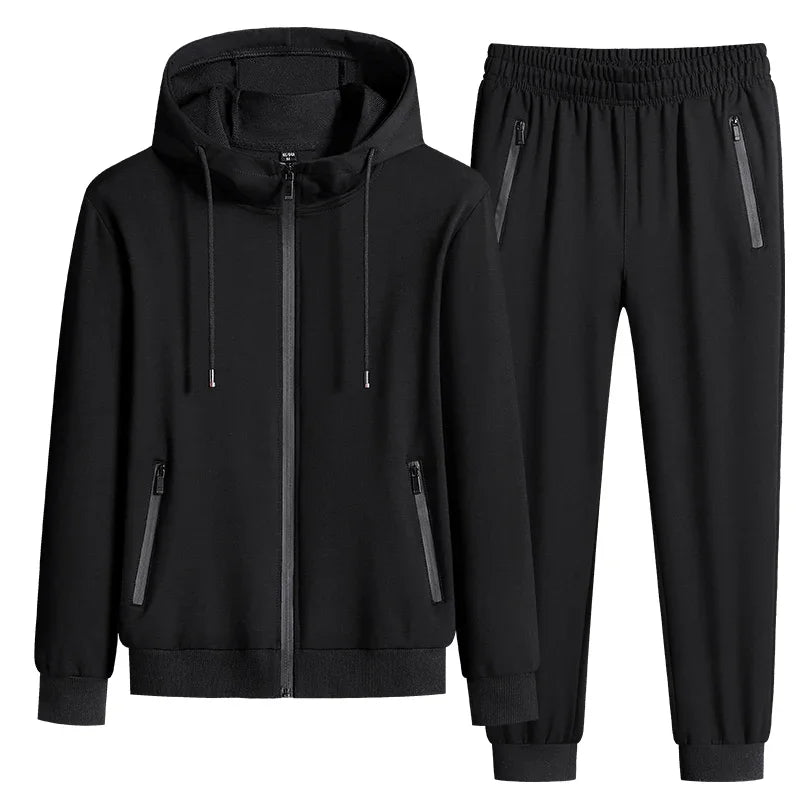 Plus Size tracksuits Men Sportswear Sets New Spring Autumn Clothing Hooded Pants Suit Male 2 Pieces Sweatshirt + Sweatpants 8XL