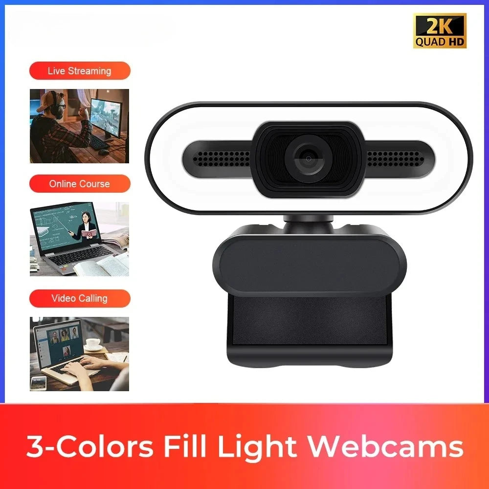 Webcam 2K mini camera web camera with microphone web camara for pc 1080p webcam mini pc camera focus usb cameras for computer