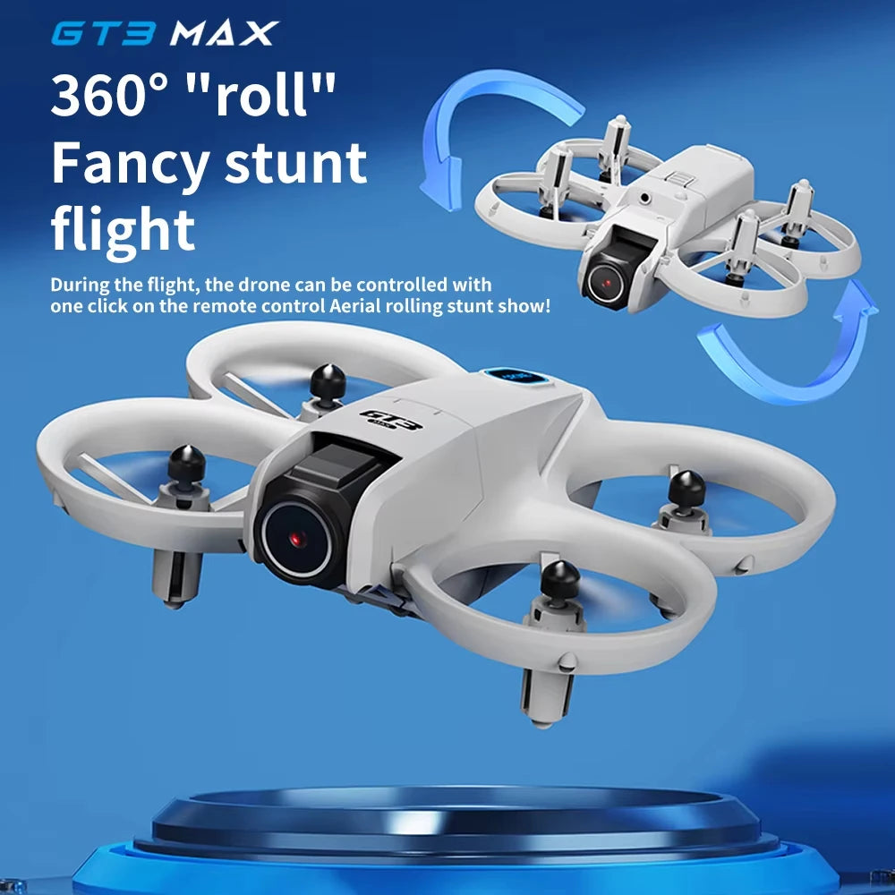 GT3 Max Drone 8K HD Three Camera GPS Brushless Optical Flow Obstacle Avoidance 4.3-inch large screen UAV RC 18000M 2026 NEW
