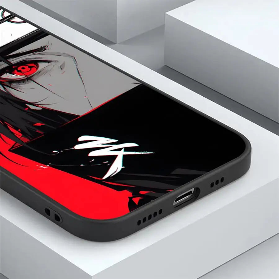 Handsome Red Uchiha Itachi Case for iPhone 13 12 11 17 Pro Max XS Max 7 8 17Air XR 15 16 14 Plus Black Soft Phone Cover