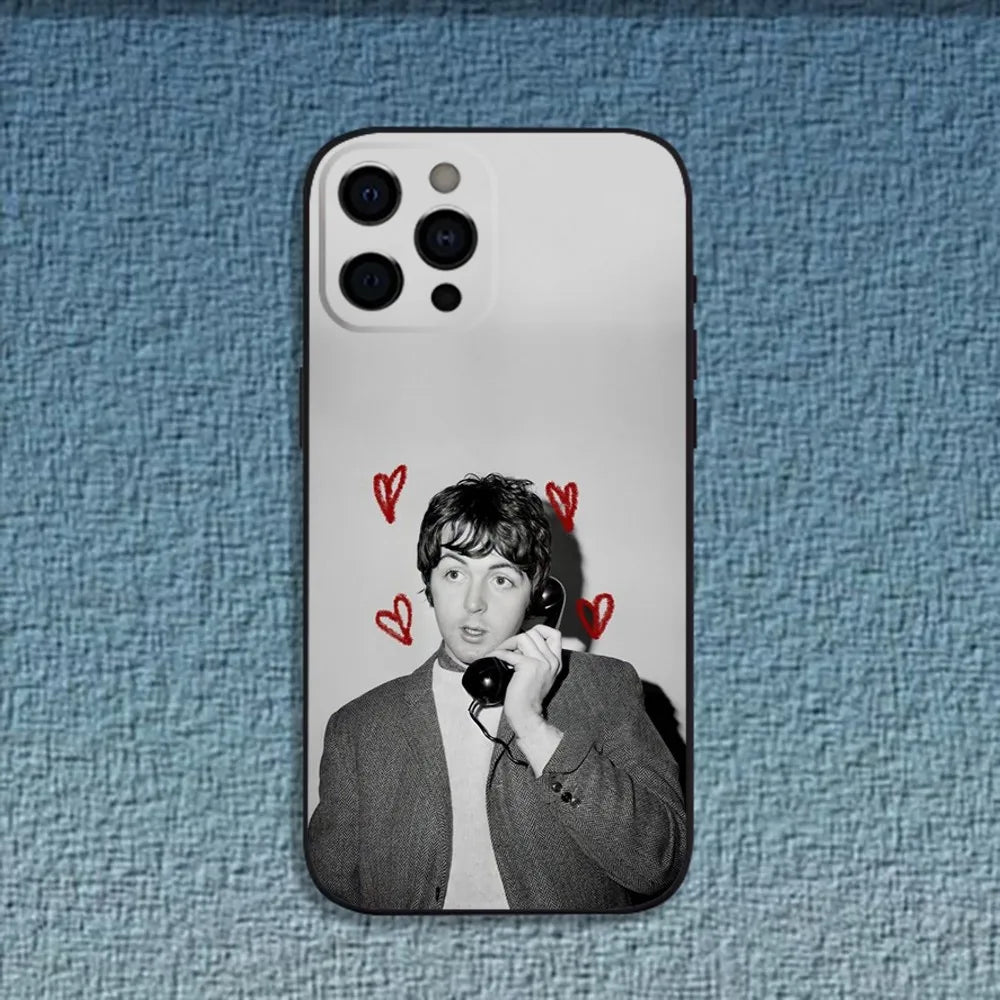 Singer P-Pau-M-McCartney Phone Case For iPhone 16,15,14,13,12,11,Pro,X,XS,Max,XR,Plus,Mini Soft Black Cover