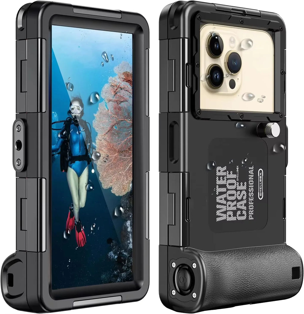50ft/15m Professional Scuba 4.7 to 6.9 inches Case IP68 Waterproof Snorkeling Diving for iPhone 16 Galaxy S25 Huawei MOTO Cover