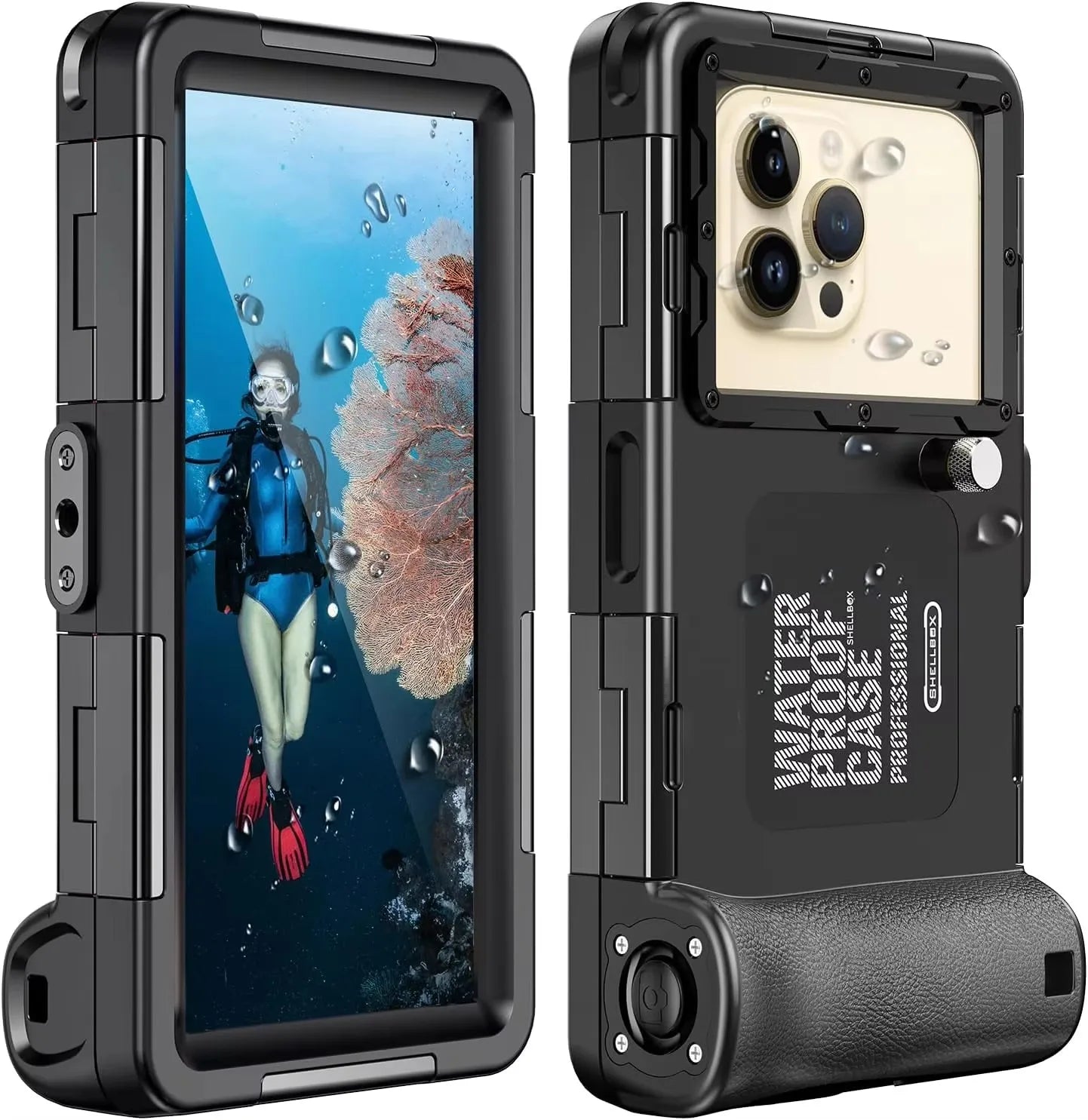 50ft/15m Professional Scuba 4.7 to 6.9 inches Case IP68 Waterproof Snorkeling Diving for iPhone 16 Galaxy S25 Huawei MOTO Cover