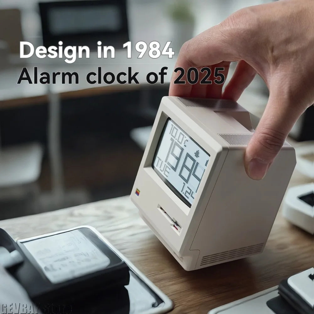 Maclock Retro Alarm Clock Creative Wake Up Artifact Students Desktop Decor Electronic Clock Computer Keyboard Accessories Gift