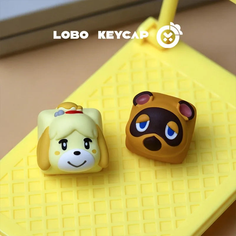 Tom Nook Isabelle Mechanical Keyboard Point Keycap 3D Printed Resin Custom Artisan Keycap PC Gaming Keyboard Anime Collect Gift