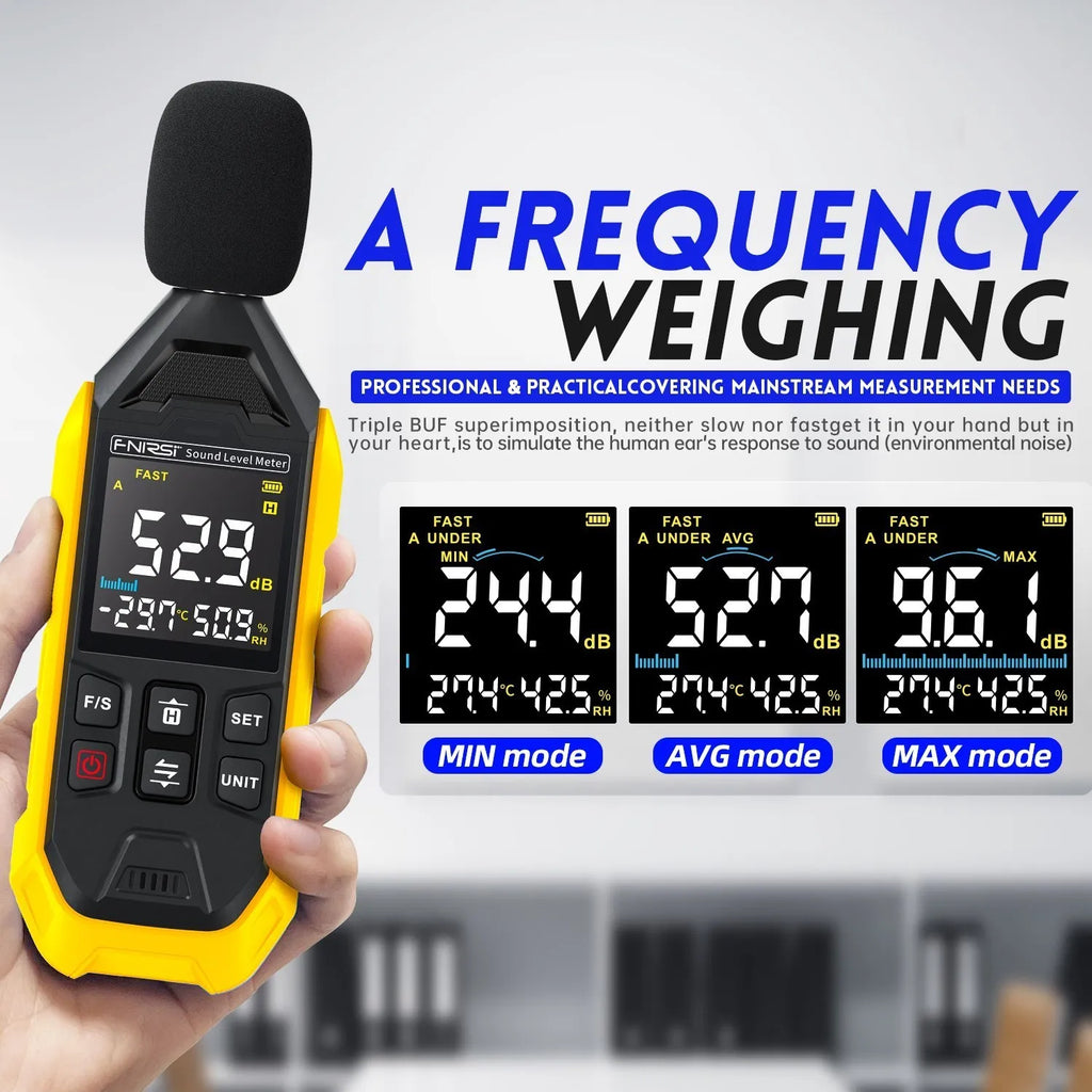 FNIRSI FDM01 Digital Sound Level Meter Audio Level Meter  Sound Meter Decibelimetro 30-130dB Decibel Meter Portable Noise Meter
